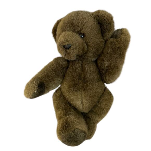 Brown Teddy Bear Movable Limbs Classic  15" Vintage 80s Charm Co Soft RARE - Picture 1 of 7